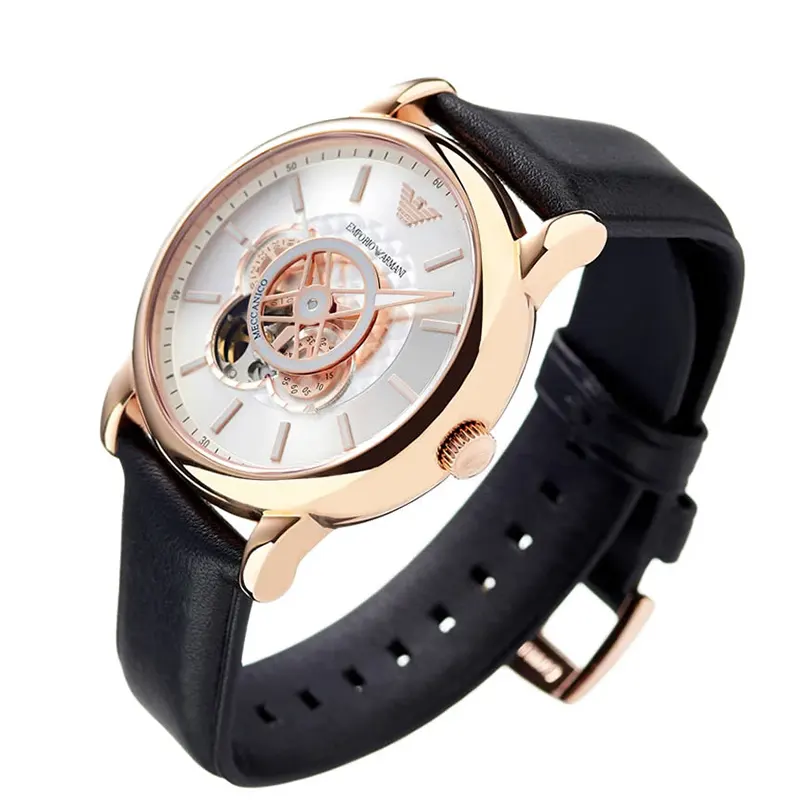 Emporio Armani Luigi Automatic Cream Dial Men's Watch- AR60013